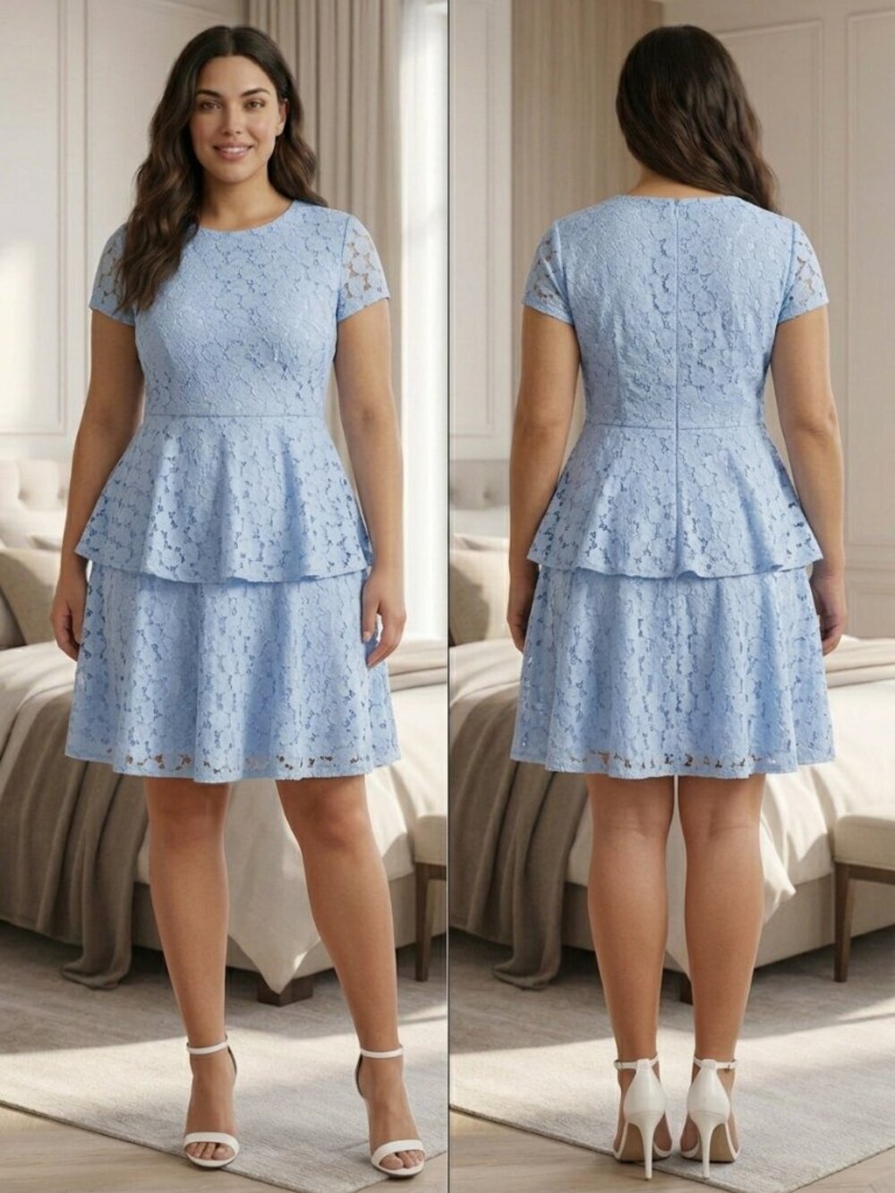Gal Meets Glam Daisy Lace Tiered Fit & Flare Dress NWT